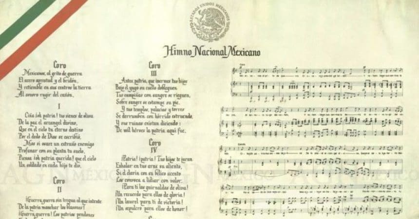 Prtitura y letra del Himno Nacional Mexicano