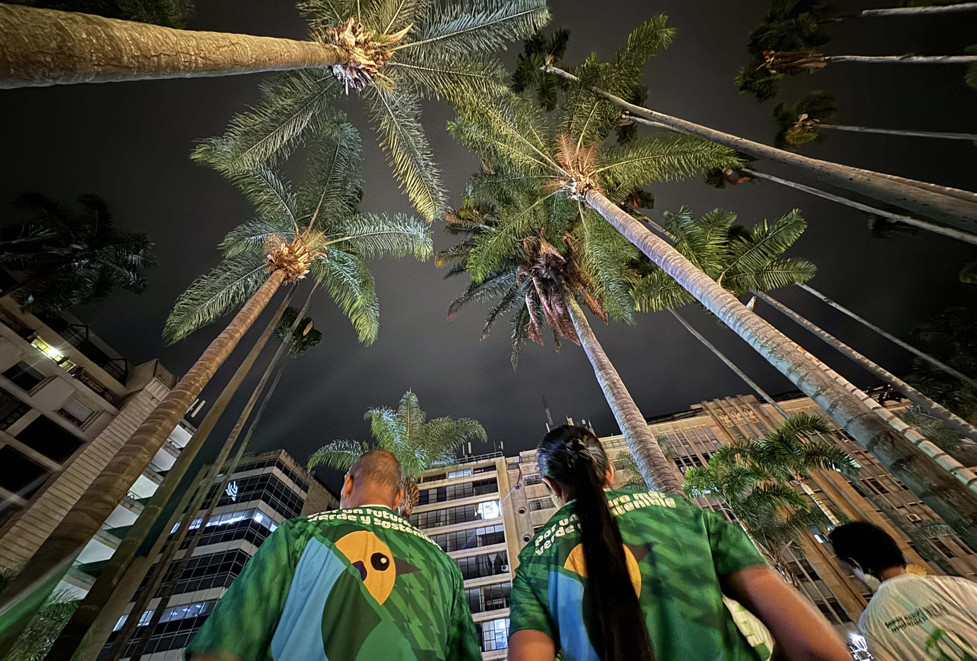 Dos personas asisten al cierre de la COP16, este 1 de noviembre de 2024, en Cali (Colombia). EFE/ Mario Baos