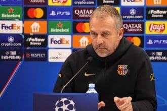 El entrenador del Barcelona, Hansi Flick, en Belgrado. EFE/EPA/ANDREJ CUKIC