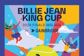 La Billie Jean King Cup, que se disputará en Málaga del 13 al 20 de noviembre en Málaga, presentó este martes su cartel oficial, en el que celebra "las increíbles contribuciones de las tenistas" y honra el legado de la leyenda Billie Jean King. El cartel ha sido diseñado por la artista brasileña Camila Pinheiro. EFE/Billie Jean King Cup