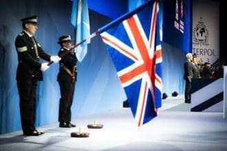 Vista general de la ceremonia de apertura de la 92 Asamblea General de la Interpol, este lunes en Glasgow, Escocia. EFE/ Nicola Vigilanti /INTERPOL_HQ ***SOLO USO EDITORIAL/SOLO DISPONIBLE PARA ILUSTRAR LA NOTICIA QUE ACOMPAÑA (CRÉDITO OBLIGATORIO)***