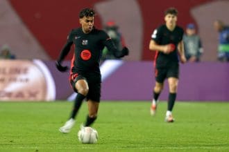 El jugador del Barcelona, Lamine Yamal.EFE/EPA/ANDREJ CUKIC