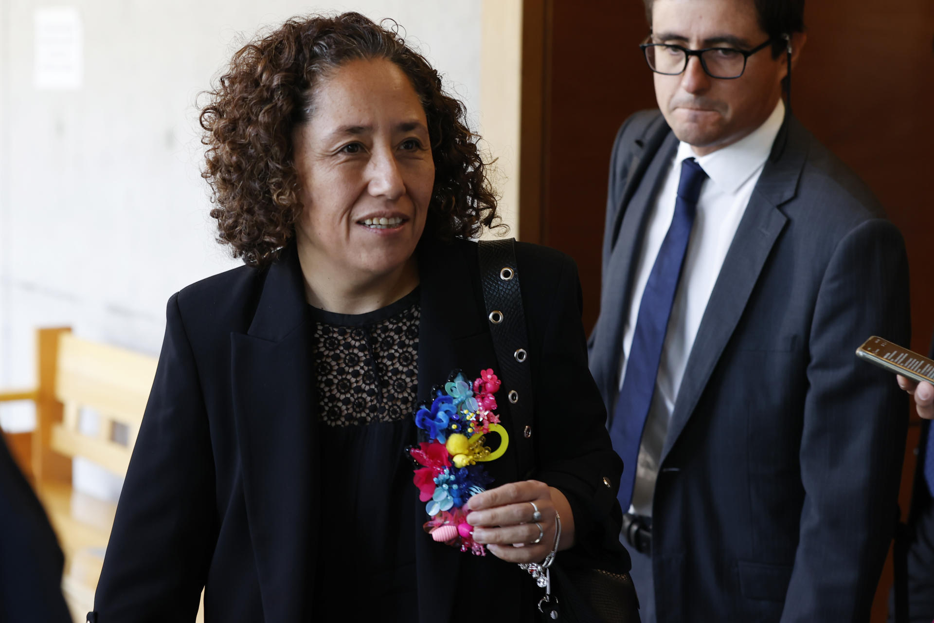 La fiscal chilena Ximena Chong asiste al juicio en contra del excarabinero Claudio Crespo este lunes, en el Centro de Justicia en Santiago (Chile). EFE/ Elvis González