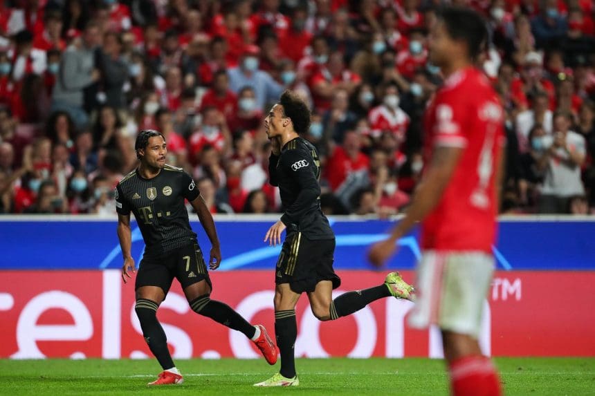 Leroy Sané celebra un gol ante el Benfica en 2021. EFE/EPA/MARIO CRUZ