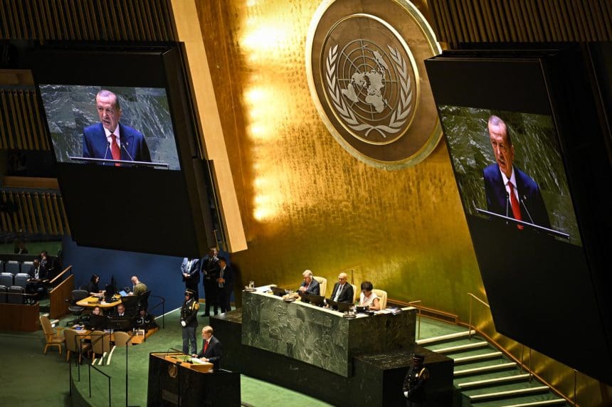 Fotografía de archivo del presidente de Turquía, Recep Tayyip Erdogan, en la Asamblea General de las Naciones Unidas. EFE/MIGUEL RODRIGUEZ