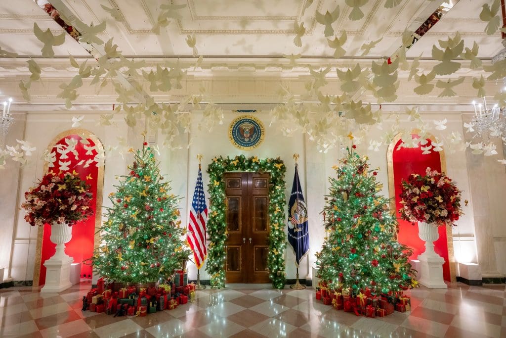 The Grand Foyer of the White House is decorated for the holidays, Sunday, December 1, 2024. (Official White House Photo by Erin Scott)