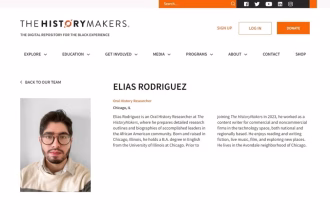 Captura de pantalla de la página de The History Makers que muestra la biografía del perpetrador del tiroteo de Washington Elías Rodríguez. Rodríguez, un filólogo de 30 años de Chicago que tuvo conexión en el pasado con un grupo de izquierda, es el principal acusado de asesinar el miércoles a dos trabajadores de la embajada de Israel en EE.UU. a su salida del Museo Judío de Washington después de que él mismo indicara a la Policía dónde estaba el arma que supuestamente usó. EFE/ Thehistorymakers.org /SOLO USO EDITORIAL NO VENTAS/SOLO DISPONIBLE PARA ILUSTRAR LA NOTICIA QUE ACOMPAÑA (CRÉDITO OBLIGATORIO)