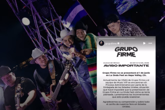 Grupo Firme cancela concierto en EU por problemas con sus visas