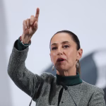 La presidenta de México, Claudia Sheinbaum, participa este viernes durante una rueda de prensa en Palacio Nacional de la Ciudad de México (México). EFE/Mario Guzmán